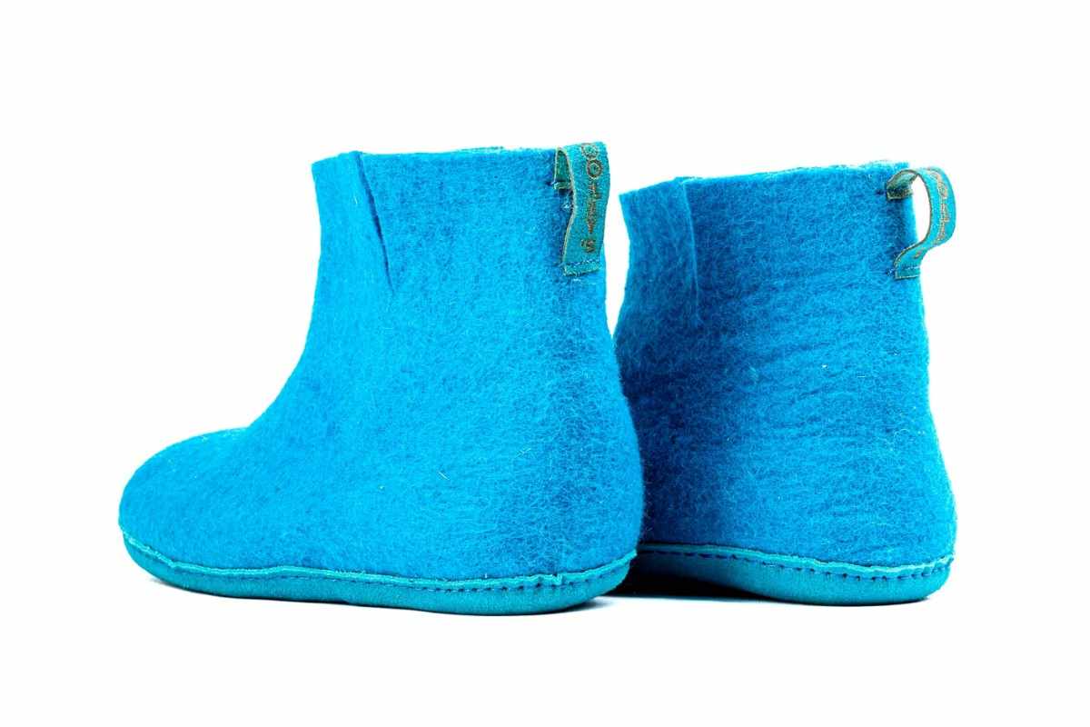 Woollyes Stivali Da Interno Con Suola In Cuoio  – Turchese