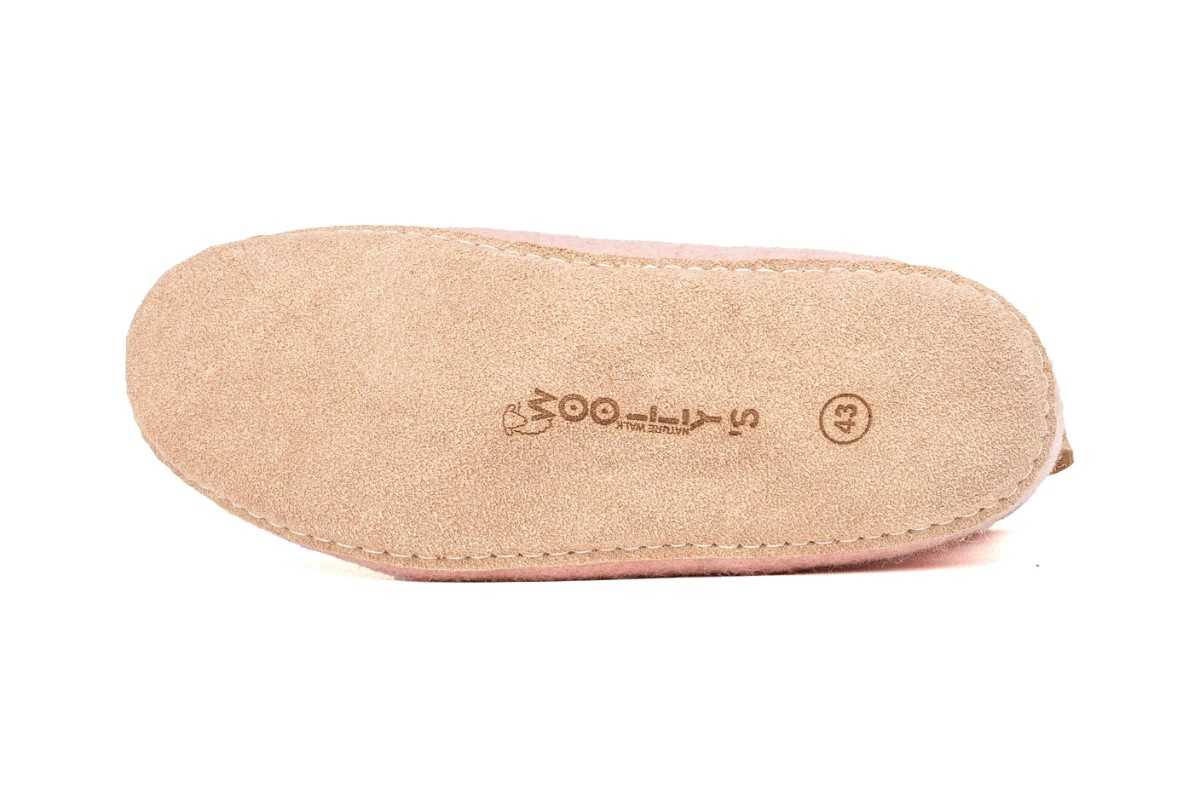 Woollyes Stivali Da Interno Con Suola In Cuoio  – Rosa Baby