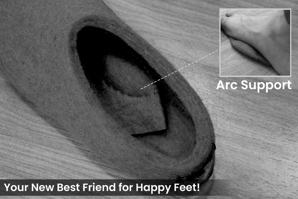 Indoor Boots With Leather Sole - Charcoal - Woollyes