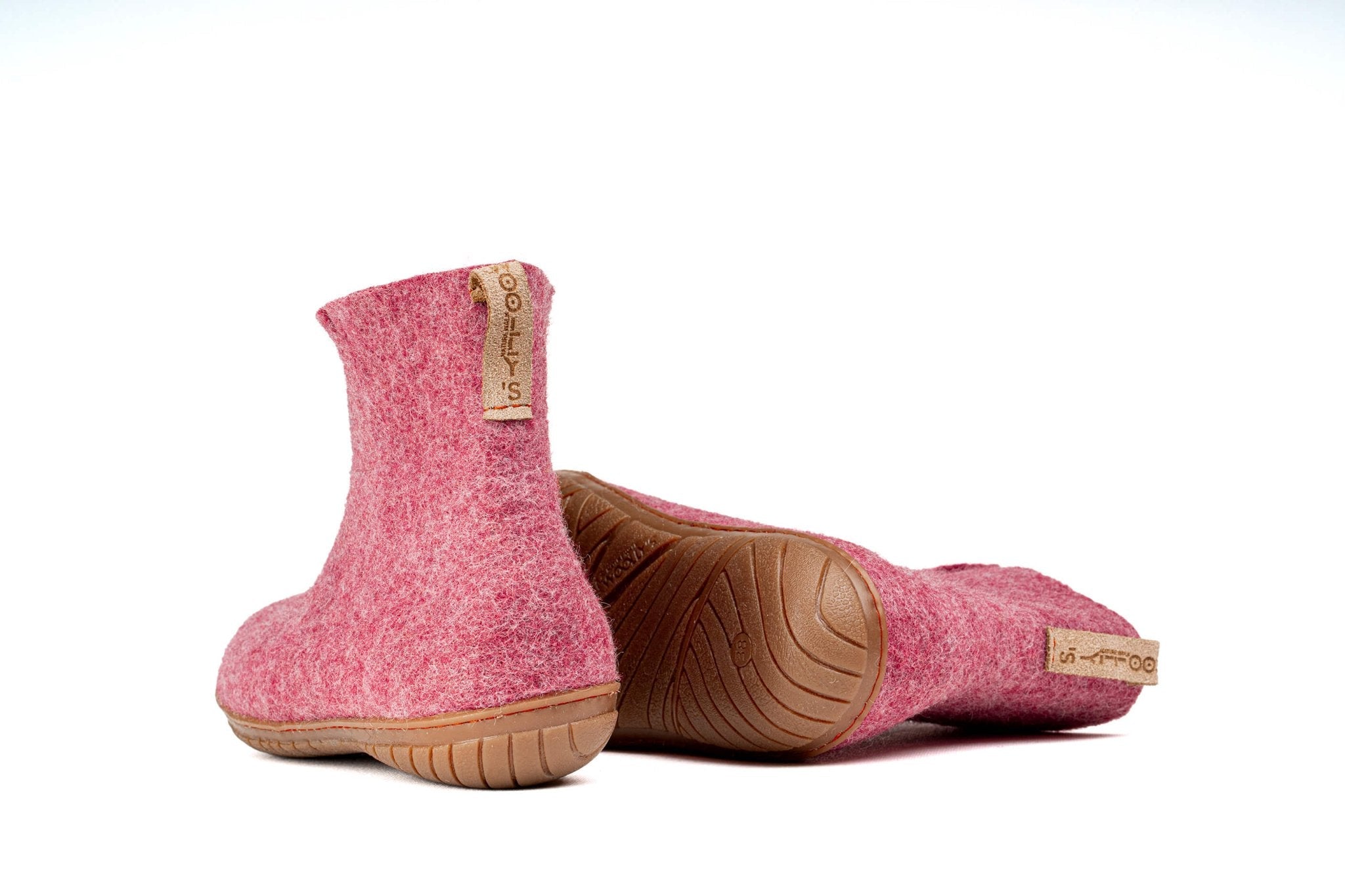 Outdoor Low Boots With Rubber Sole - Cherry Pink - Woollyes