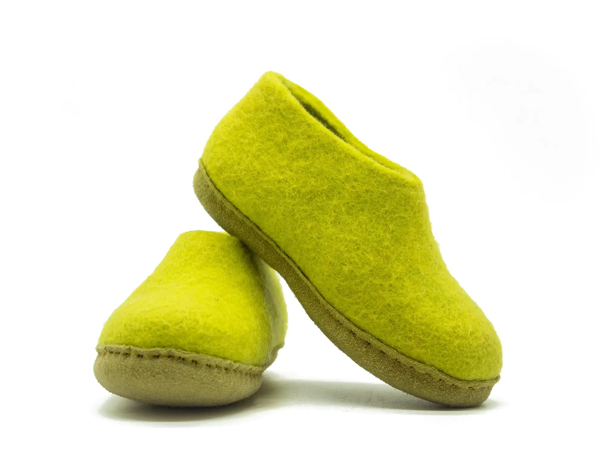 Scarpe Da Interno Per Bambini Con Suola In Cuoio– Verde Lime
