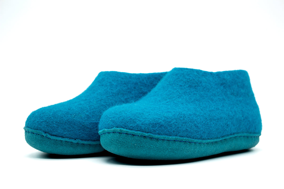 Scarpe Da Interno Per Bambini Con Suola In Cuoio– Turchese
