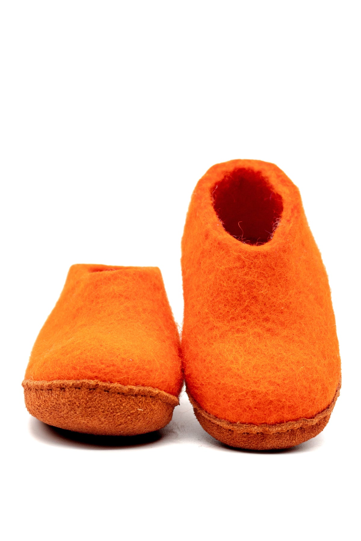 Scarpe Da Interno Per Bambini Con Suola In Cuoio– Arancione