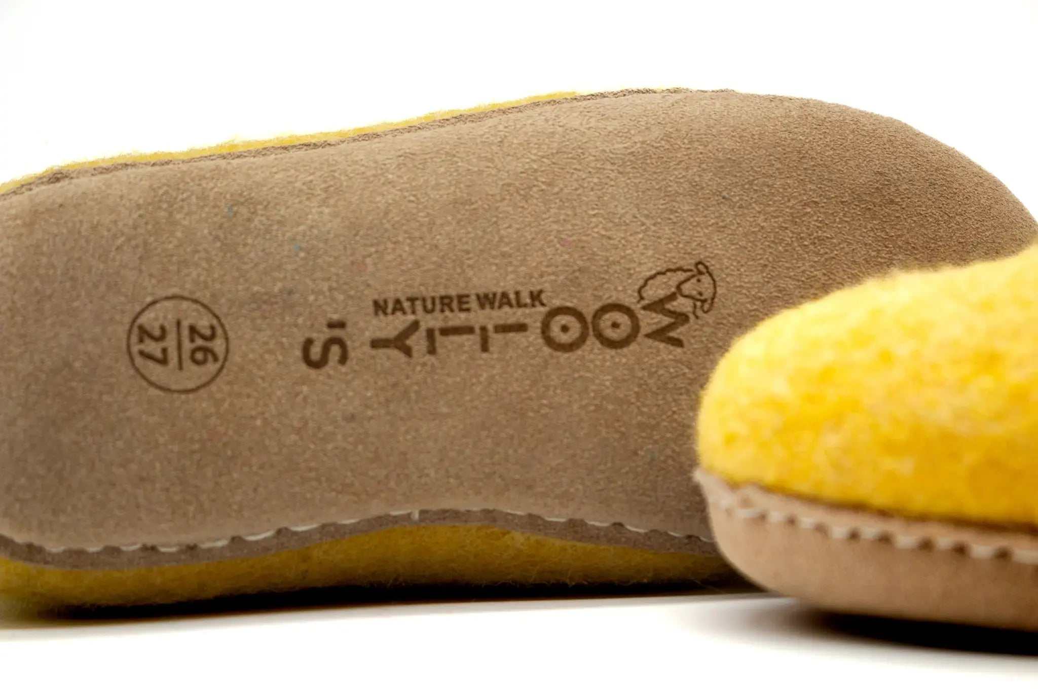 Scarpe Da Interno Per Bambini Con Suola In Cuoio– Senape
