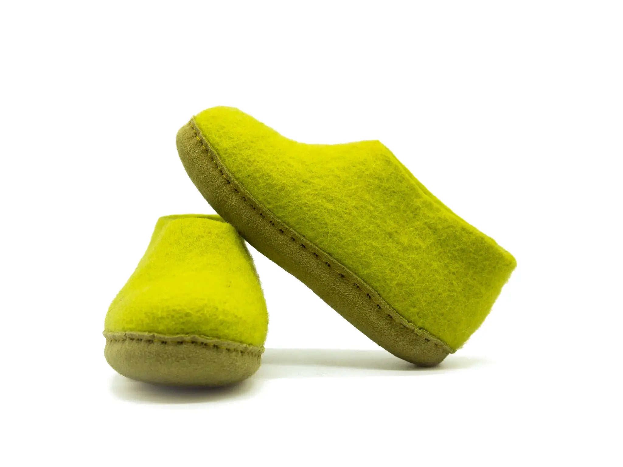 Scarpe Da Interno Per Bambini Con Suola In Cuoio– Verde Lime