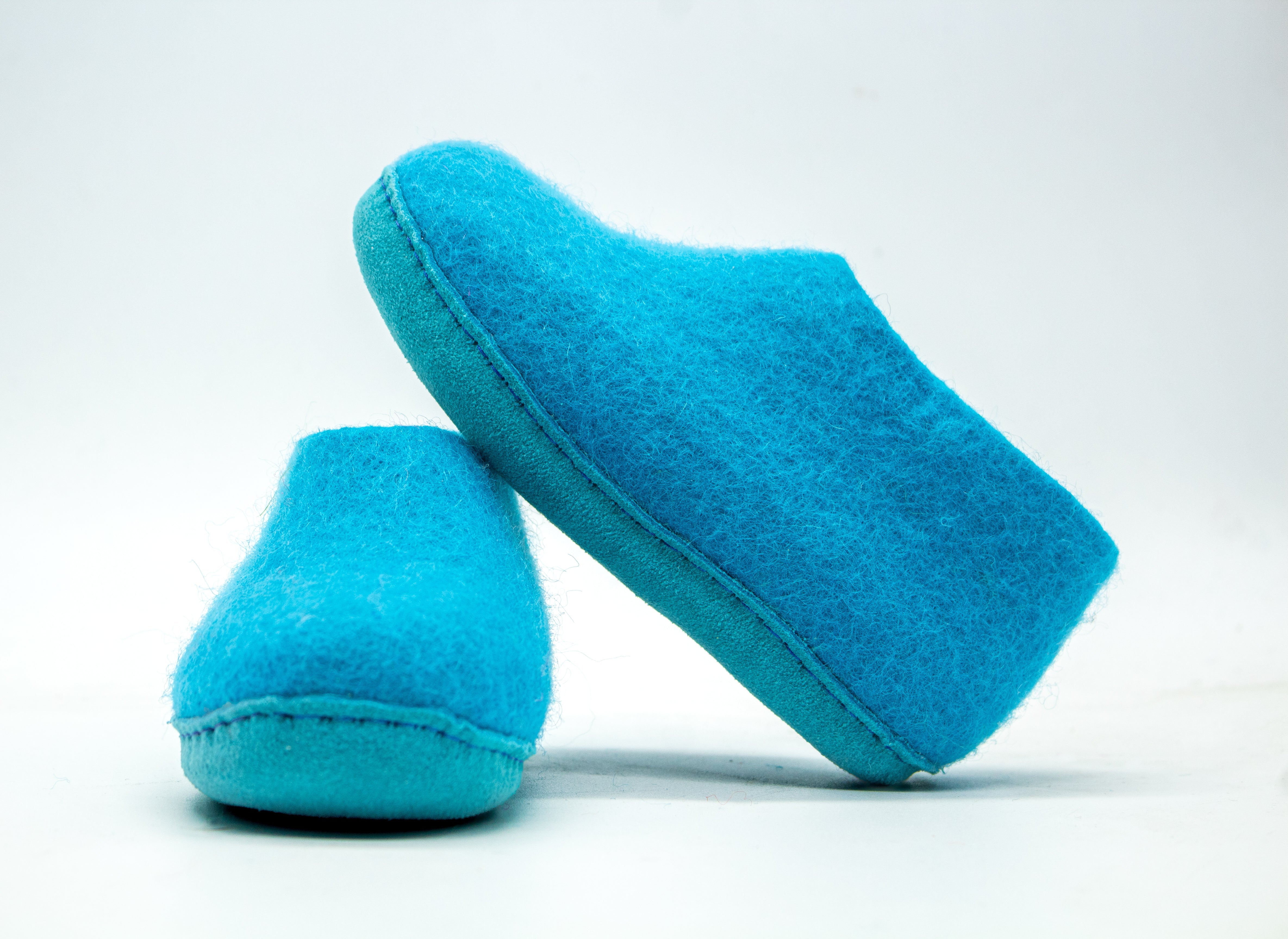 Scarpe Da Interno Per Bambini Con Suola In Cuoio– Turchese